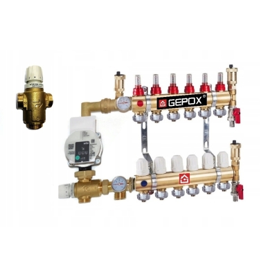 Rozdzielacz 6 z Grupą Pompową WILO do Podłogówki ATM566